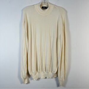 ❤️ Hugo Boss Men's Off-White Wool Blend Mock/Crewneck Sweater L